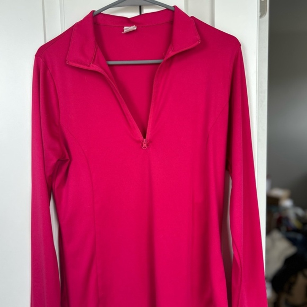 Sport-Tek Pink Fitted Polo Long Sleeve Tee | Size M